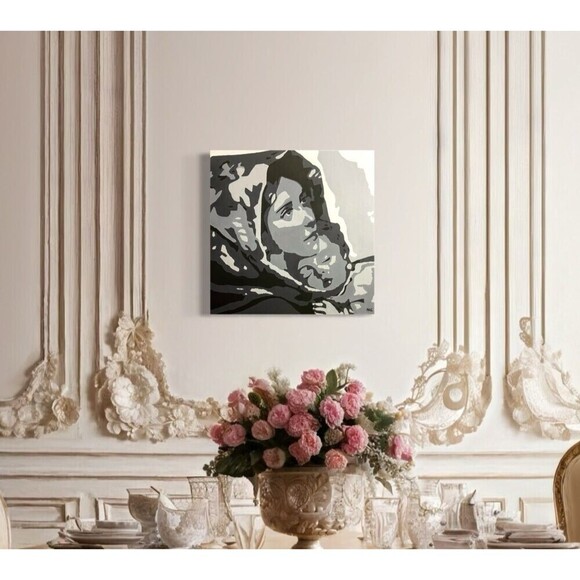 Original Acrylic Painting  "THE MADONNA OF MILITARY MOTHERS" Signed 24 x 24 - Picture 6 of 7